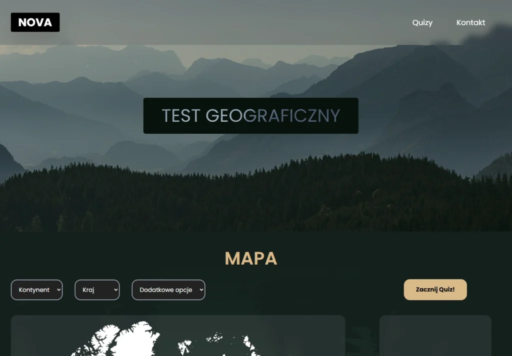 Geoghraphy test website screenshot